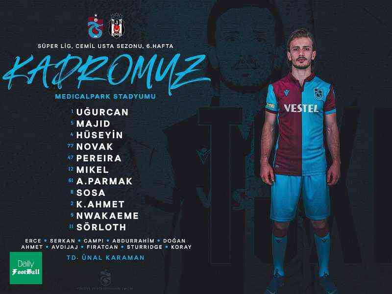 مجید حسینی در ترکیب اصلی ترابزون اسپور مقابل بشیکتاش