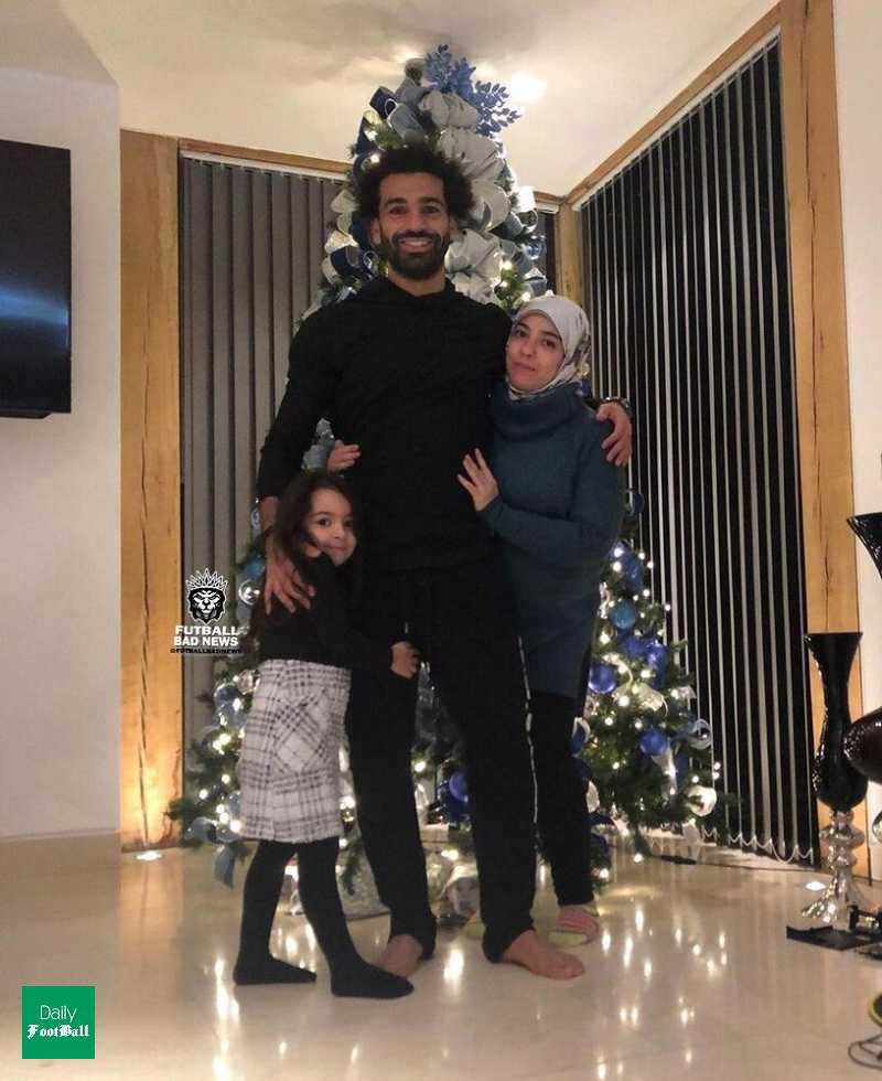 حجاب همسر محمد صلاح در جشن کریسمس + عکس