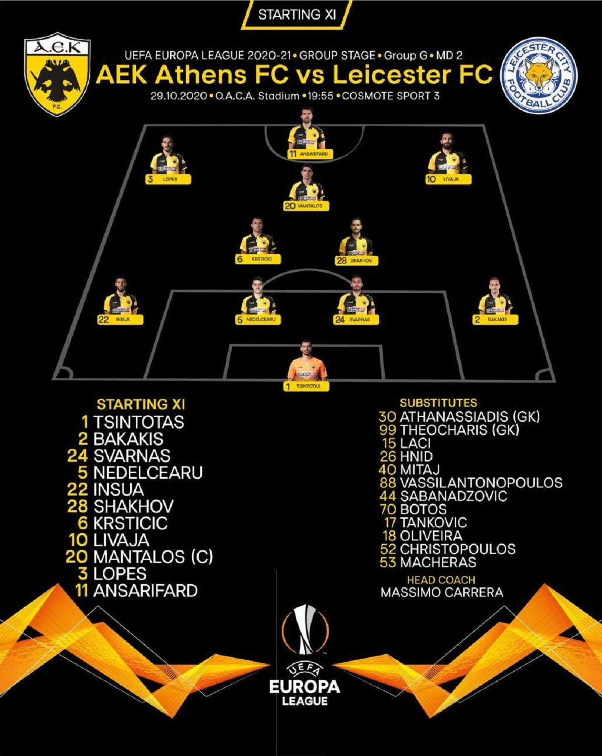 کریم انصاری فرد در ترکیب آاک آتن مقابل لسترسیتی برای بازی امشب 8 آبان 99 کریم انصاری فرد در ترکیب آاک آتن مقابل لسترسیتی برای بازی امشب 8 آبان 99 | دیلی فوتبال