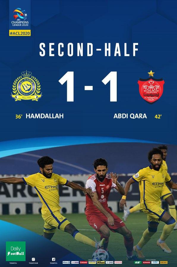 نتیجه بازی پرسپولیس و النصر عربستان در نیمه نهایی لیگ قهرمانان آسیا 2020 نتیجه بازی پرسپولیس و النصر عربستان در نیمه نهایی لیگ قهرمانان آسیا 2020