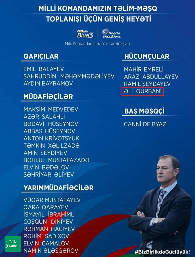 علی قربانی به تیم ملی آذربایجان دعوت شد علی قربانی به تیم ملی آذربایجان دعوت شد