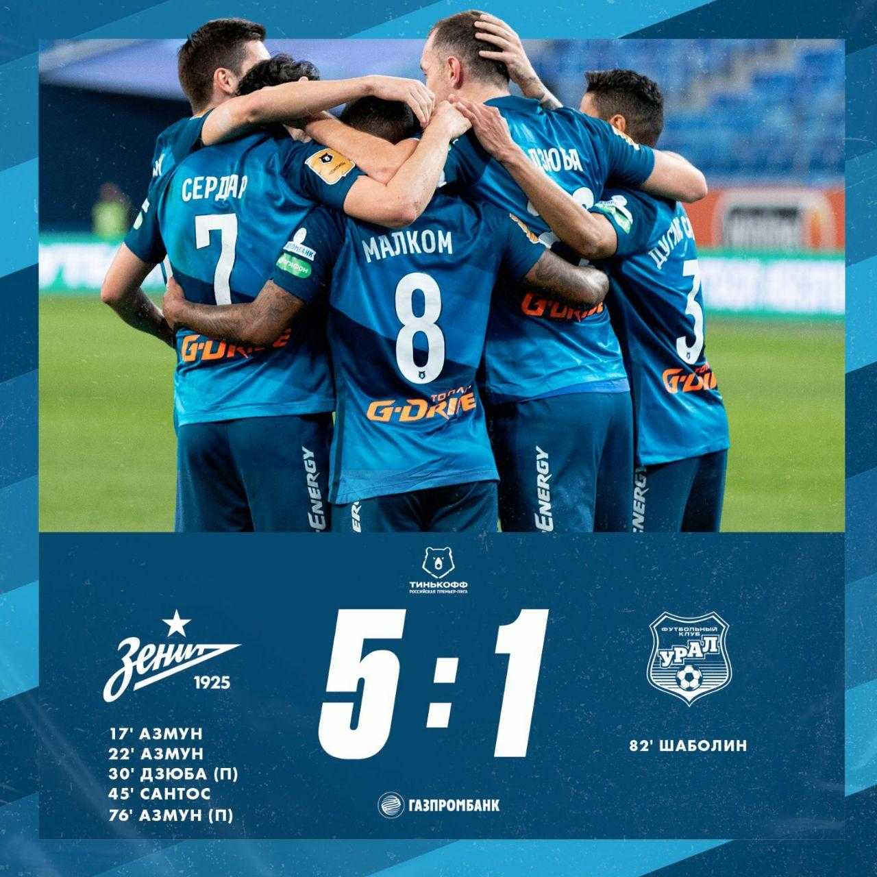 آتش بازی زنیت مقابل اورال با هتریک سردار آزمون + فیلم گل های سردار آزمون | دیلی فوتبال