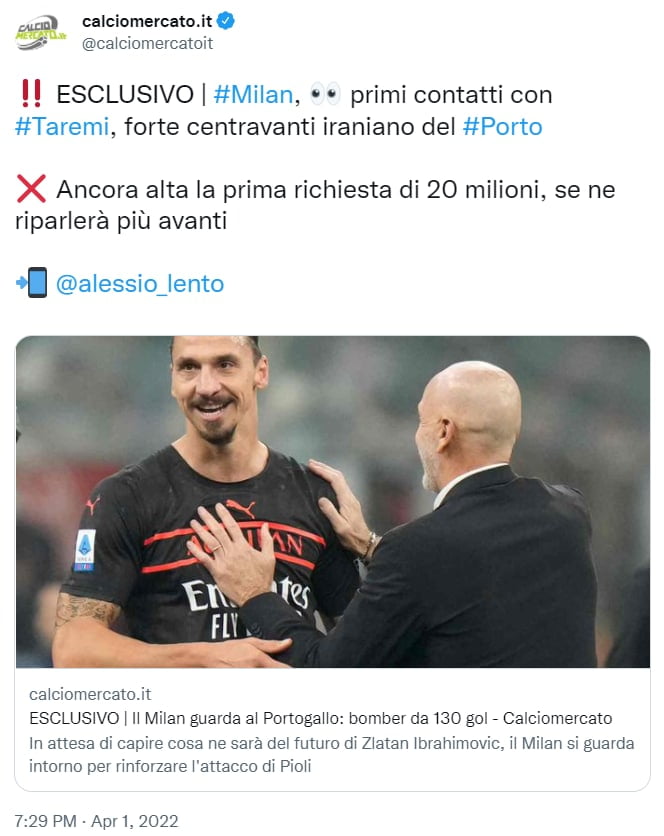 مهدی طارمی (بمب افکن) جانشین زلاتان ابراهیموویچ در میلان می شود؟ مهدی طارمی (بمب افکن) جانشین زلاتان ابراهیموویچ در میلان می شود؟ | دیلی فوتبال