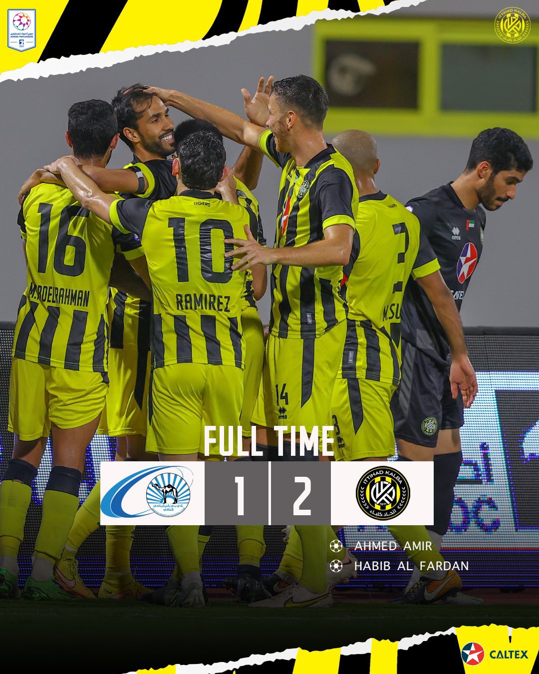 نتیجه و خلاصه بازی الاتحاد کلبا و بنی یاس| شاگردان فرهاد مجیدی به 2 امتیازی صدر جدول لیگ امارات رسیدند نتیجه و خلاصه بازی الاتحاد کلبا و بنی یاس| شاگردان فرهاد مجیدی به 2 امتیازی صدر جدول لیگ امارات رسیدند | دیلی فوتبال