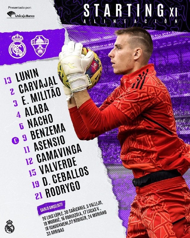 ترکیب رئال مادرید مقابل الچه برای بازی امشب 26 بهمن 1401 ترکیب رئال مادرید مقابل الچه برای بازی امشب 26 بهمن 1401 | دیلی فوتبال