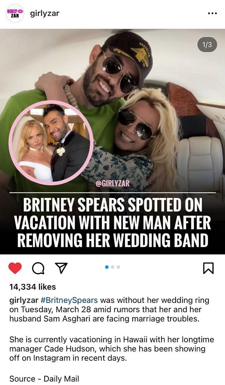 عکس| خیانت بریتنی اسپیرز به سام اصغری؛ بدون حلقه ازدواج در تعطیلات با مرد غریبه | دیلی فوتبال