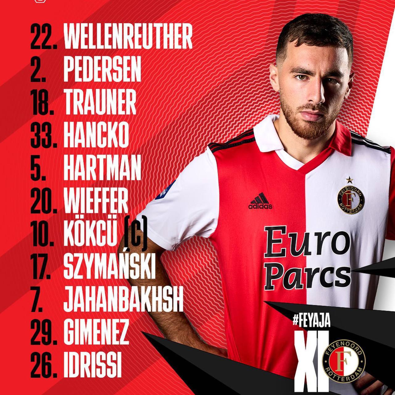 علیرضا جهانبخش در ترکیب فاینورد مقابل آژاکس برای بازی امشب 16 فروردین 1402 | دیلی فوتبال