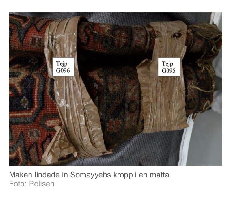 عکس| قتل دختر ایرانی توسط همسر سوئدی؛ جسد سمیه در فرش پیچیده شد عکس| قتل دختر ایرانی توسط همسر سوئدی؛ جسد سمیه در فرش پیچیده شد | دیلی فوتبال