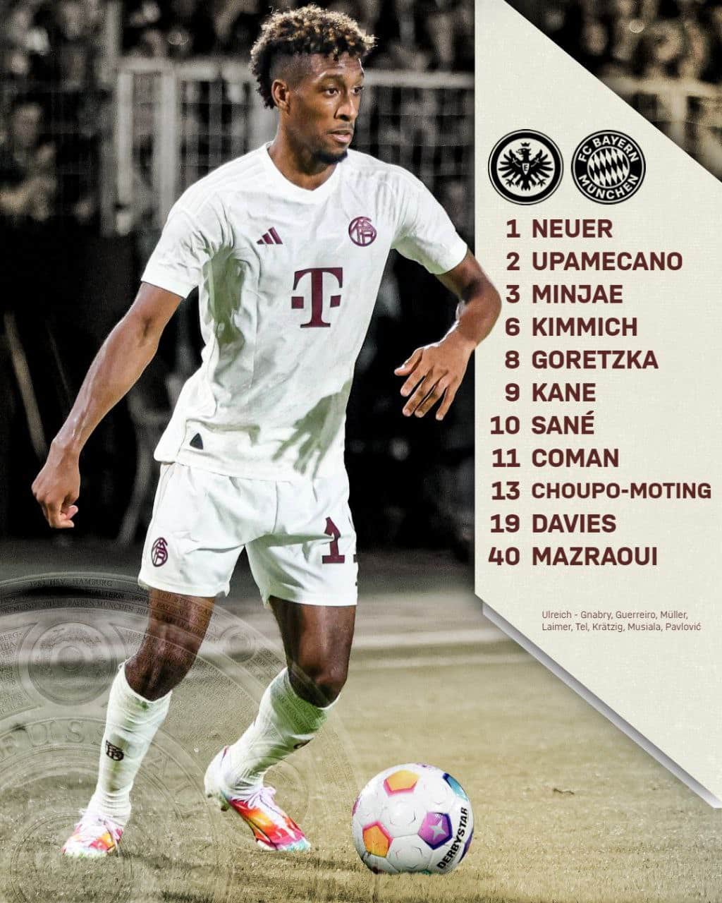 ترکیب بایرن مونیخ مقابل آینتراخت فرانکفورت برای بازی امشب 18 آذر 1402 | دیلی فوتبال