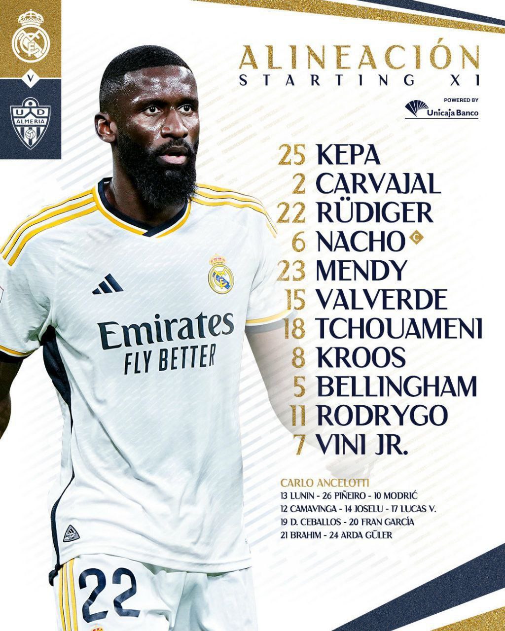 ترکیب رئال مادرید مقابل آلمریا برای بازی امشب 1 بهمن 1402 ترکیب رئال مادرید مقابل آلمریا برای بازی امشب 1 بهمن 1402 | دیلی فوتبال
