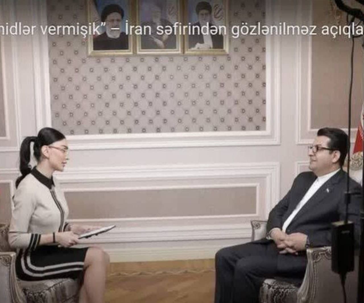 عکس| مصاحبه سفیر ایران با خبرنگار بی حجاب آذربایجانی در سفارت | دیلی فوتبال