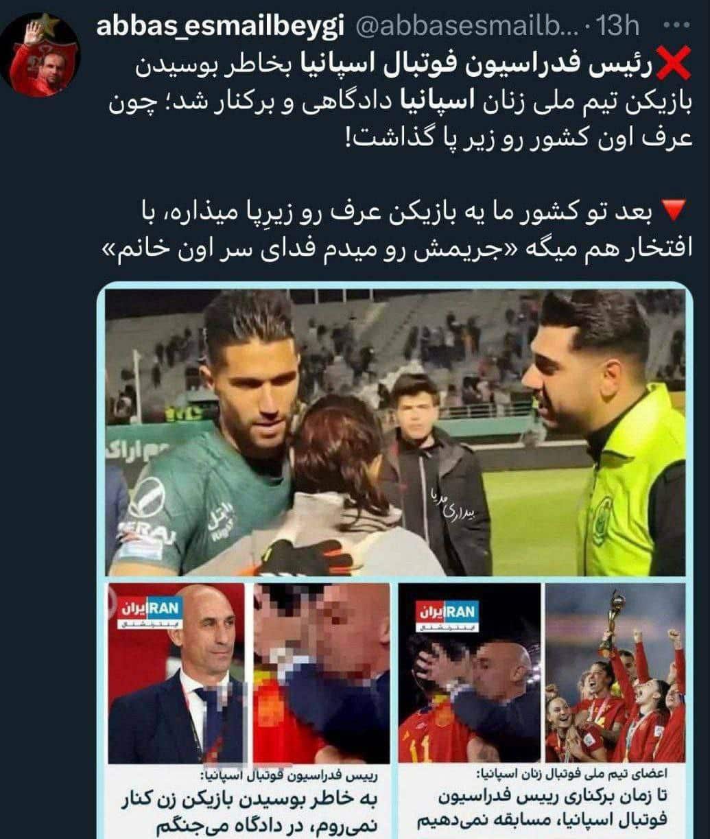 عکس| واکنش تند لیدر پرسپولیس به بغل کردن هوادار زن استقلال توسط حسین حسینی | دیلی فوتبال