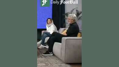فیلم| تذکر حجاب مهدی پاکدل به همسرش رعنا آزادی ور در برنامه عادل فردوسی پور | دیلی فوتبال