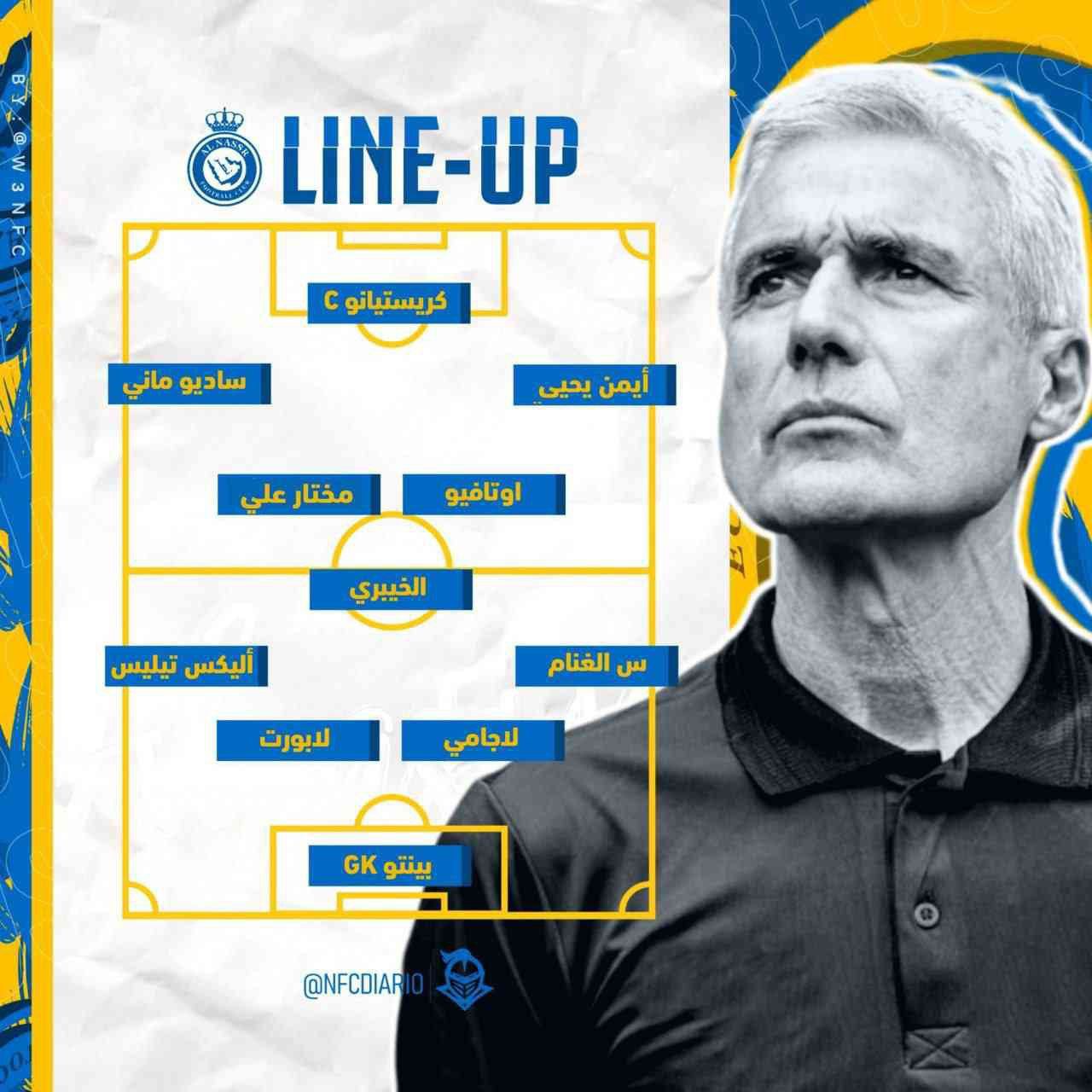 کریستیانو رونالدو در ترکیب النصر مقابل الهلال برای بازی امشب 27 مرداد 1403 کریستیانو رونالدو در ترکیب النصر مقابل الهلال برای بازی امشب 27 مرداد 1403 | دیلی فوتبال