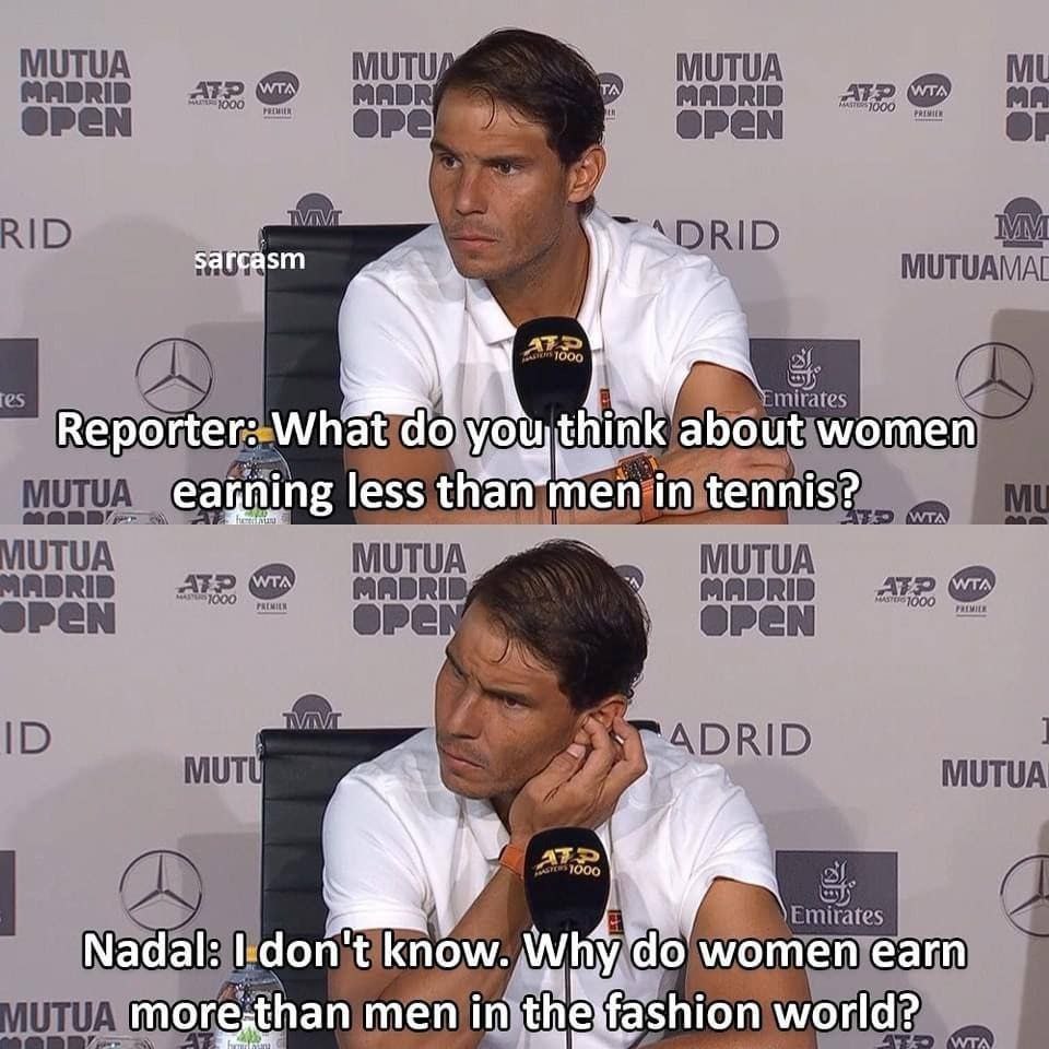 عکس| جواب دندان شکن رافائل نادال به خبرنگار فمینیست عکس| جواب دندان شکن رافائل نادال به خبرنگار فمینیست | دیلی فوتبال