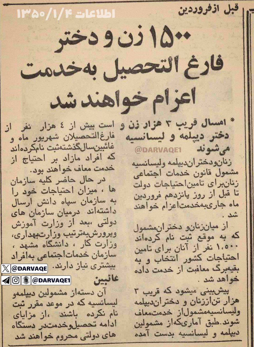 عکس| بعد از تعطیلات عید زنان و دختران به سربازی اجباری فرستاده می شوند! | دیلی فوتبال