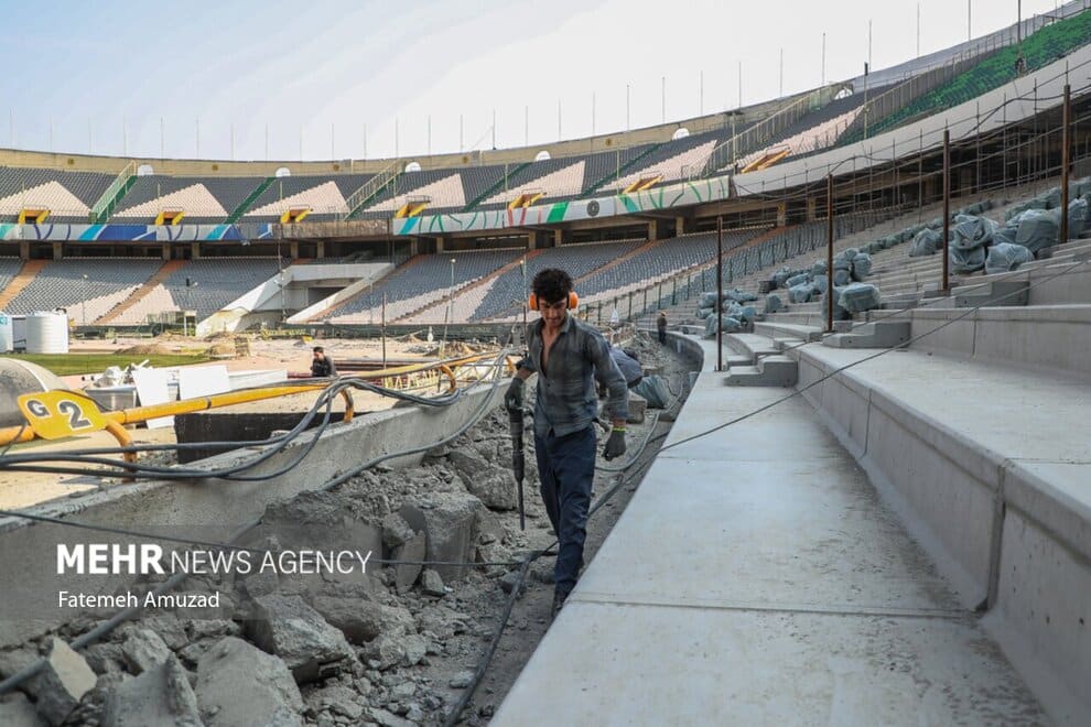 عکس| ورزشگاه آزادی در مسیر نوسازی؛ آماده‌سازی برای میزبانی‌های بزرگ | دیلی فوتبال