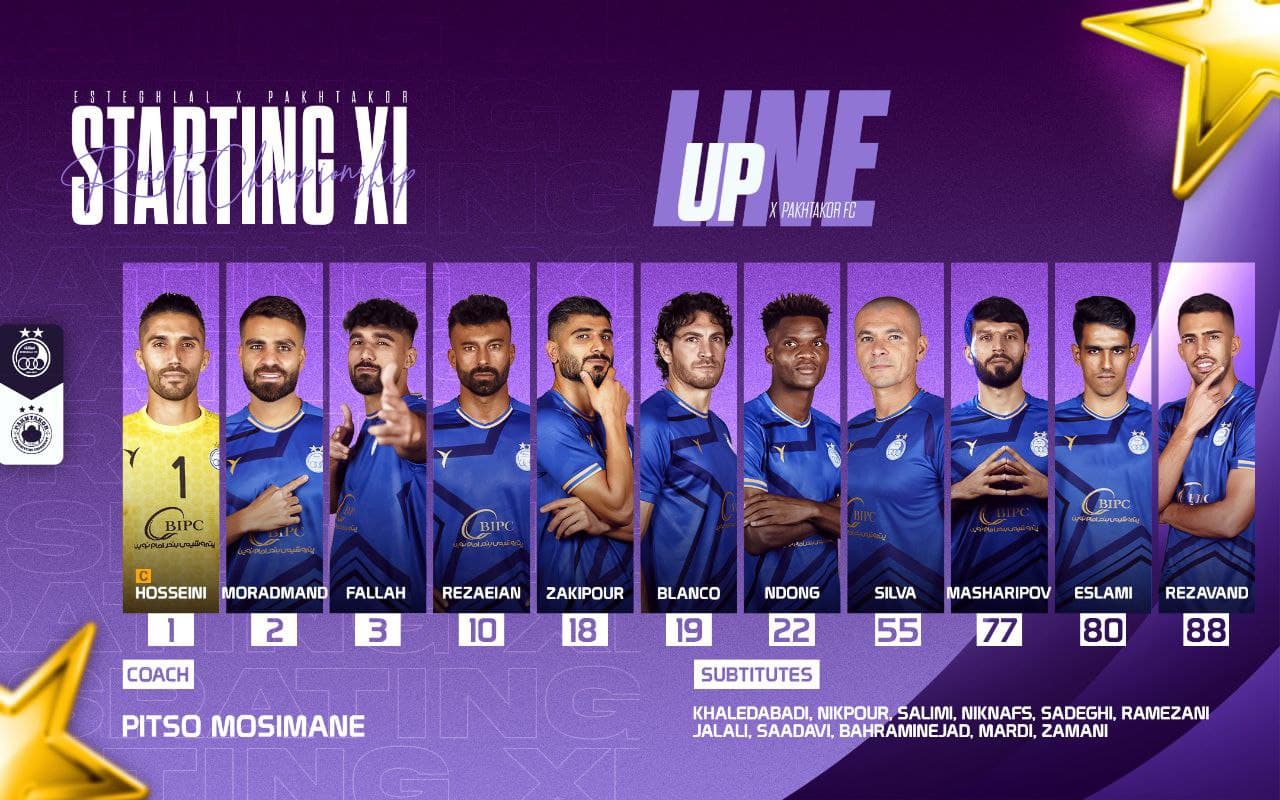 ترکیب استقلال مقابل پاختاکور ازبکستان برای بازی امشب 5 آذر 1403 ترکیب استقلال مقابل پاختاکور ازبکستان برای بازی امشب 5 آذر 1403 | دیلی فوتبال