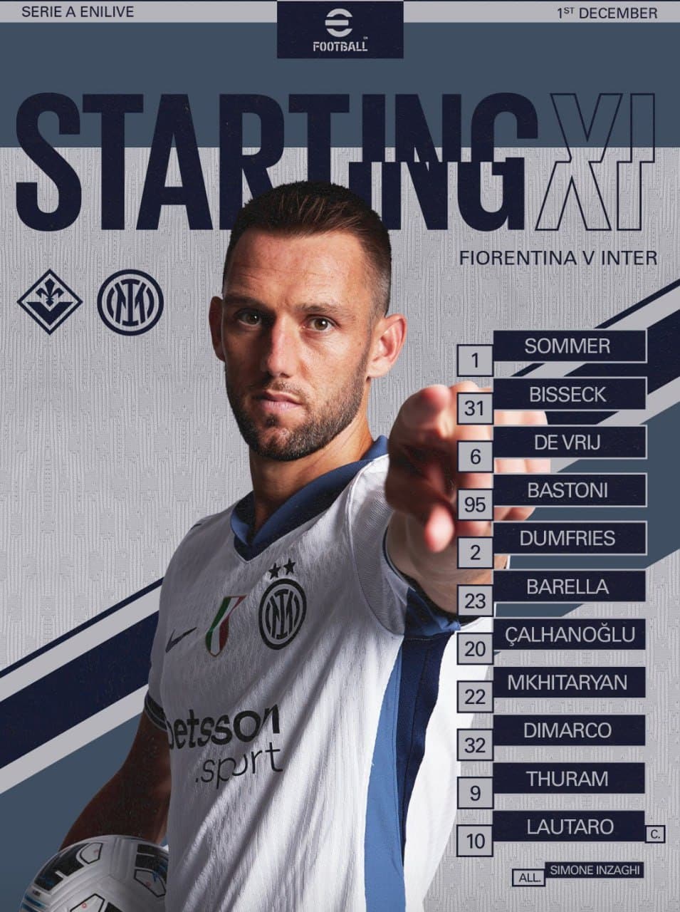 مهدی طارمی روی نیمکت اینتر مقابل فیورنتینا برای بازی امشب 11 آذر 1403 | دیلی فوتبال