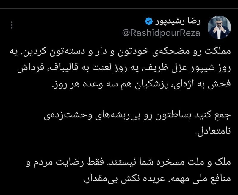 عکس| حمله تند رشیدپور به مخالفان دولت | دیلی فوتبال