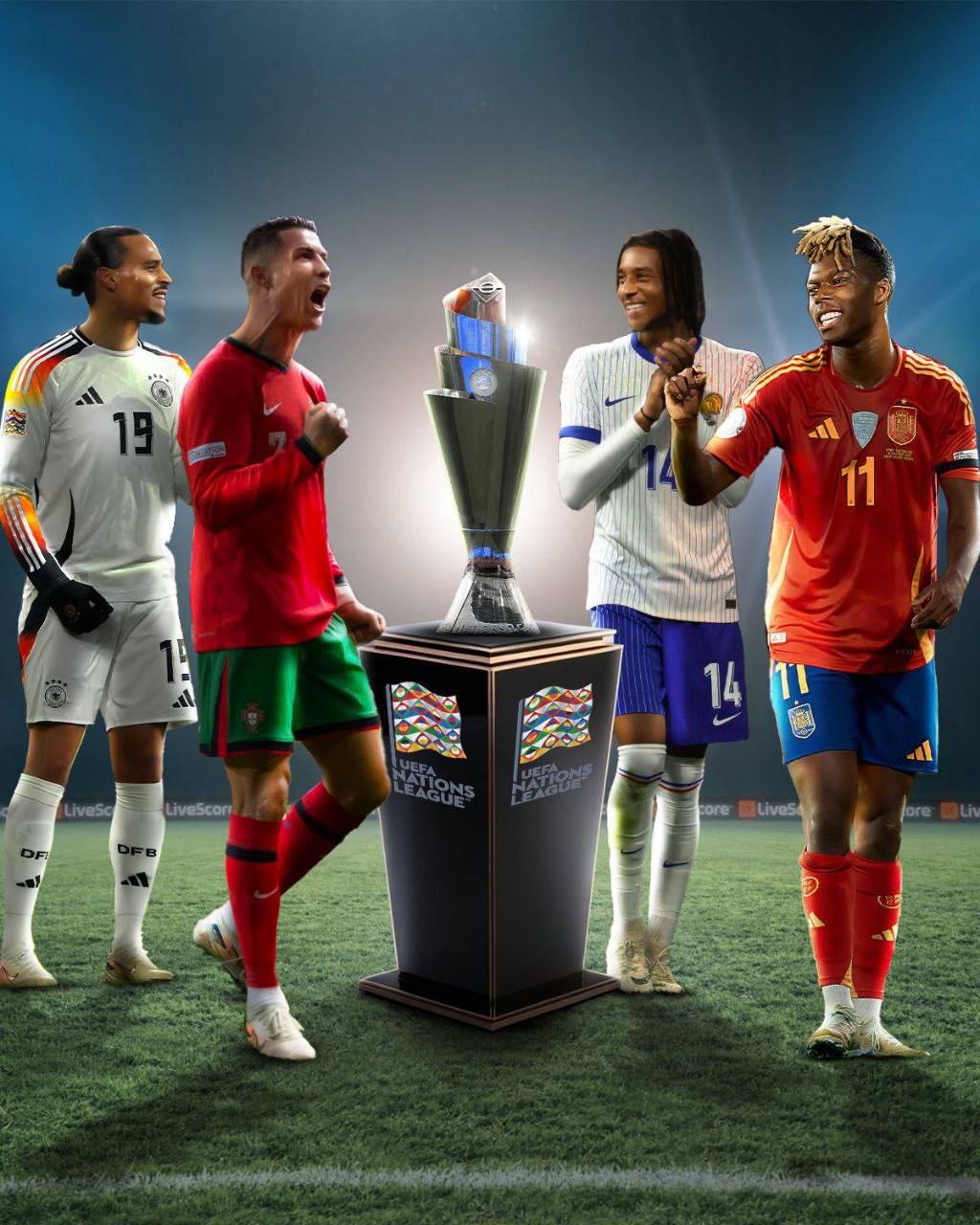 نمودار درختی مرحله نیمه نهایی لیگ ملت های اروپا 2025 | دیلی فوتبال