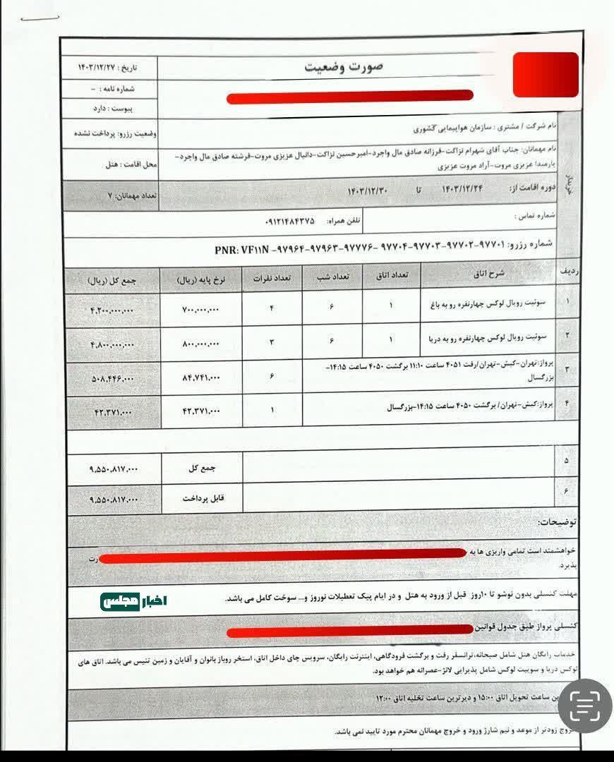 عکس| هزینه هتل سوپر لاکچری خانم وزیر در سفر کیش | دیلی فوتبال